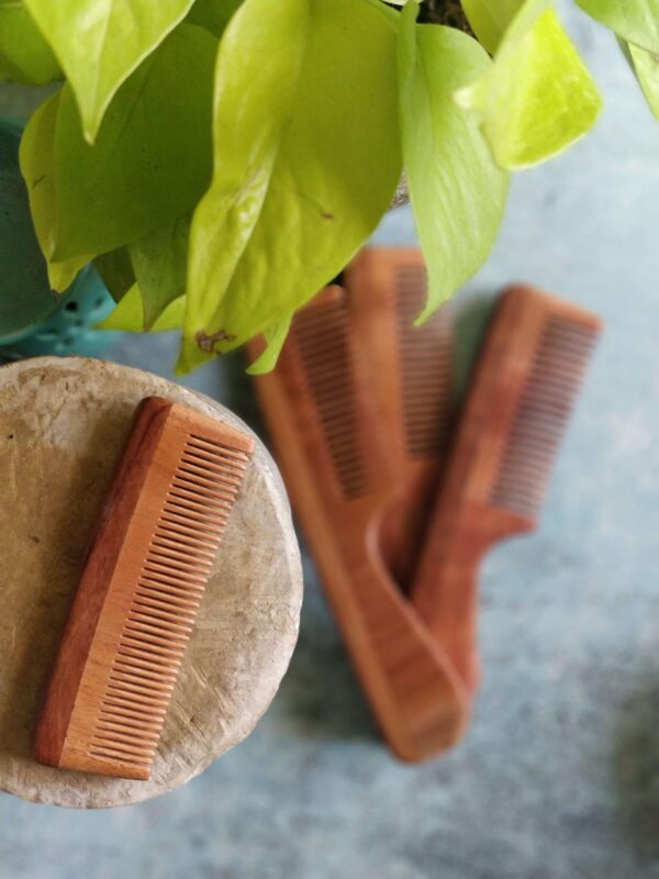Neem Wood Pocket Comb - Image 2