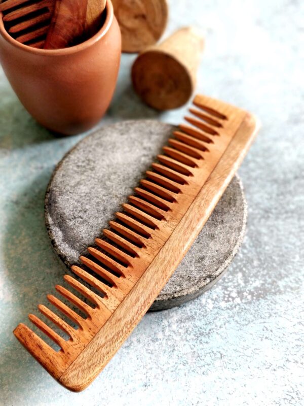 Neem Wood Classic Comb (Wide Tooth) - Image 2